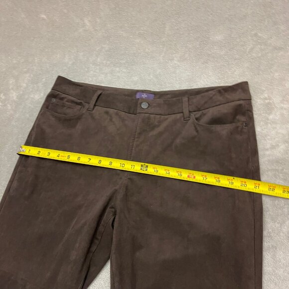 NYDJ Jeans Womens Size 16W Brown Skinny Dark Wash Faux Suede Lift & Tuck Tech - Picture 6 of 12